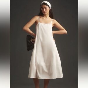 Self Contrast Bare Sleeveless Barrel Midi Dress